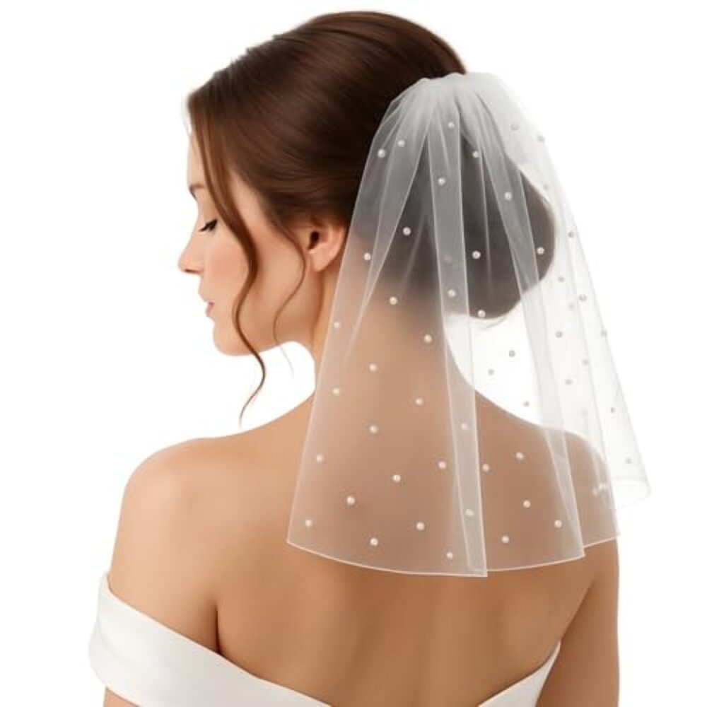 White Short Wedding Veil Short Bridal Veils